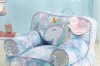 American Kids Cuddle Pillow - a fluffy armchair for kids in a blue & pink galaxy pattern with a unicorn on the back cushion